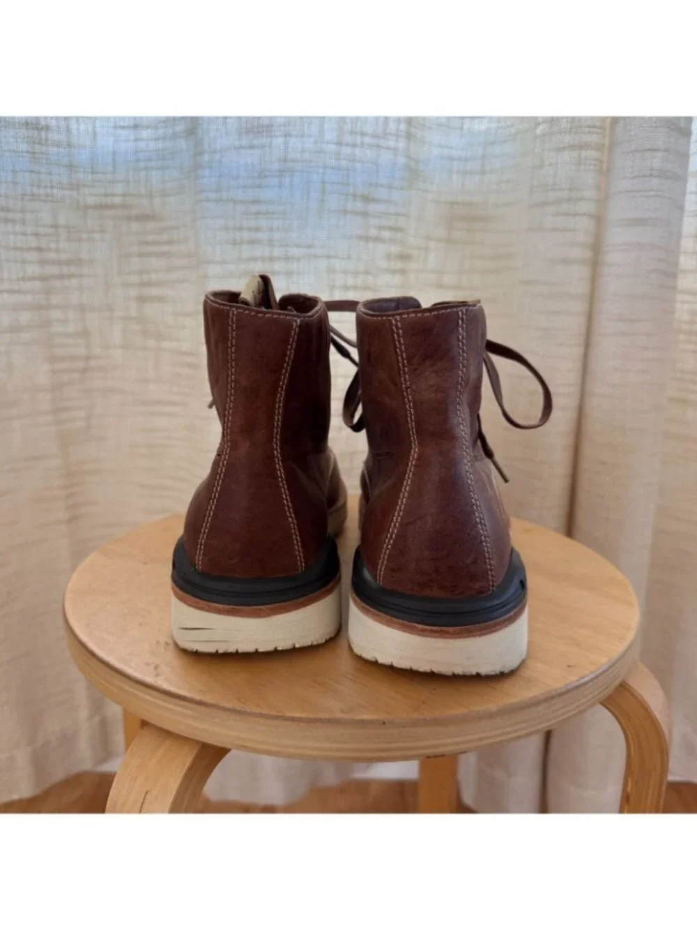 Visvim Virgil Folk 118202002006 Brown Leather Boots Size 10